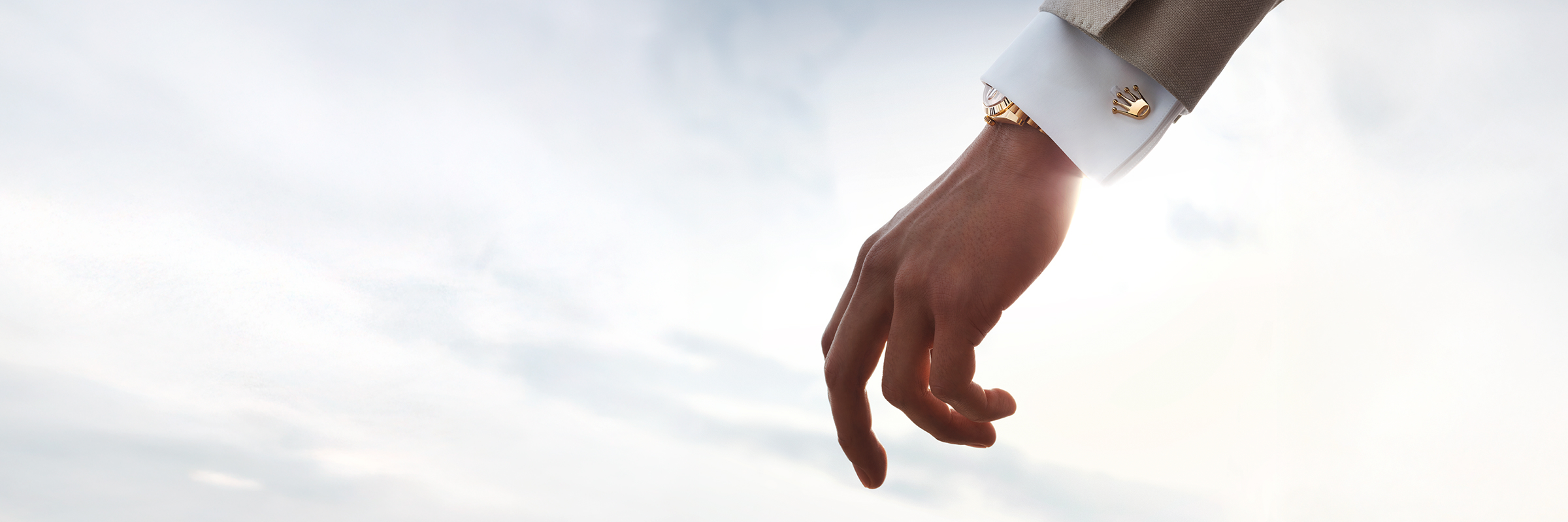 勞力士三角坑紋袖釦永恒玫瑰金及陶瓷款，A1035在寶鴻堂鐘錶